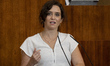 The president of the Community of Madrid, Isabel Diaz Ayuso, during her speech at the seco...
