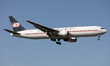 A Cargojet Boeing 767 lands at London Heathrow Airport, England on Monday 14th September 2...