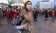 Hundreds of people take part in a spontaneous march at Puerta del Sol,  to protest against...