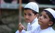 Muslim boys wearing skull caps take part in Annual Conference amid COVID-19 (coronavirus)...