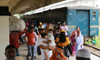 Travelers arrived at Kamolapur railway station as Bangladesh railway resumed all passenger...