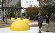 Installation 'Eggcident', in Sao Paulo, Brazil, on September 23, 2020 by the Dutch artist...