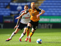   Newports Liam Shephard looks for space during the Sky Bet League 2 match between Bolton Wanderers and Newport County at the Reebok Stadium...