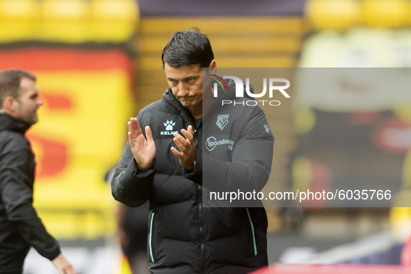   Watford Manager Vladimir Ivic during the Sky Bet Championship match between Watford and Luton Town at Vicarage Road, Watford, England, on...