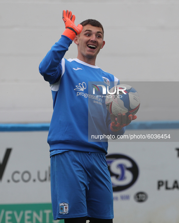     Joel Dixon of Barrow during the Sky Bet League 2 match between Barrow and Colchester United at the Holker Street, Barrow-in-Furness, Eng...