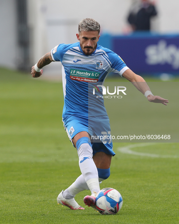     Bradley Barry of Barrow  during the Sky Bet League 2 match between Barrow and Colchester United at the Holker Street, Barrow-in-Furness,...