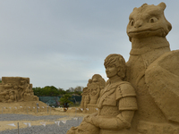 'How to train your dragon' by Radko Valchev seen during the 13th edition of Burgas Sand Sculptures Festival 2020 in Burgas Park 'Ezero'.
Eac...