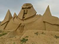 'Transformers' by Dobrin Vatev seen during the 13th edition of Burgas Sand Sculptures Festival 2020 in Burgas Park 'Ezero'.
Each year the th...