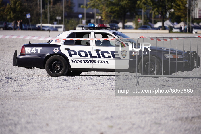 American Police Car Parade In Warsaw