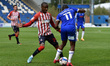   Oldham's Dylan Bahamboula during the Sky Bet League 2 match between Colchester United an...
