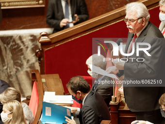 Member of Parliament Andre Chassaigne speaks during  the session of the questions for the government (QAG) at French National Assembly  in P...
