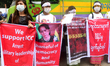 Bangladeshi Rakhine Community peoples stage a protest rally demanding stop Genocide in Ara...