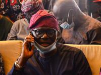 Lagos State Governor, Babajide Sanwo-Olu while waiting for INEC announcement, at the residence of Governor Rotimi Akeredolu in owo, Ondo sta...