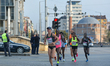 Viktoriya Khapilina of Ukraine lead the women race ahead of Jebet Naom of Kenya, during th...