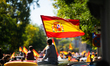 Demonstration for the national day of Spain in Madrid, called by VOX on the Paseo de la Ca...