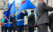 Ukrainan Army officers are seen during the oath ceremony at  the official ceremonial resid...