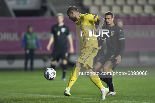 Denis Alibec of Romania in action of UEFA Nations League football match in Ploiesti city October 14, 2020. 