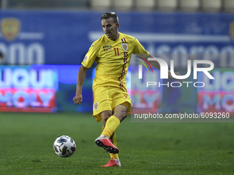 Nicusor Bancu of Romania in action during the game during the UEFA Nations League match between Romania v Austria, in Ploiesti, Romania, on...