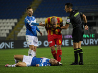 Fabio Lucioni of Lecce in action during the match between Brescia and Lecce for the Serie B at Stadio Mario Rigamonti, Brescia, Italy, on oc...