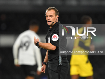 
Referee Geoff Eltringham during the Sky Bet Championship match between Derby County and Watford at the Pride Park, Derby on Friday 16th Oct...