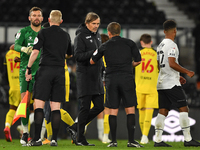 
Derby County manager, Philip Cocu talks with Referee Geoff Eltringham during the Sky Bet Championship match between Derby County and Watfor...