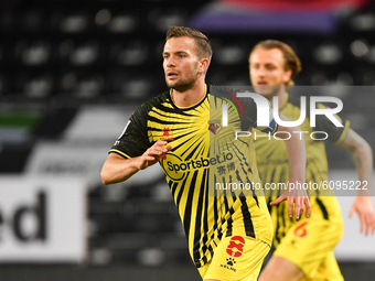 
Tom Cleverley of Watford during the Sky Bet Championship match between Derby County and Watford at the Pride Park, Derby on Friday 16th Oct...