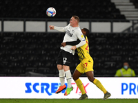 
Wayne Rooney of Derby County holds off Christian Kabasele of Watford during the Sky Bet Championship match between Derby County and Watford...