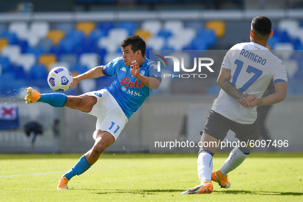 Hirving Lozano of SSC Napoli during the Serie A match between SSC Napoli and Atalanta BC at Stadio San Paolo Naples Italy on 17 Ottobre 2020...