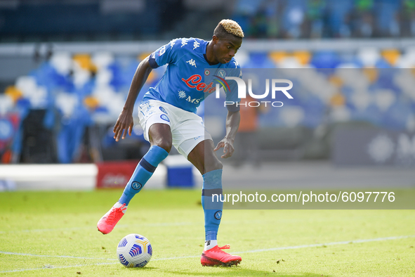 Victor Osimhen of SSC Napoli during the Serie A match between SSC Napoli and Atalanta BC at Stadio San Paolo Naples Italy on 17 Ottobre 2020...