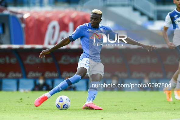 Victor Osimhen of SSC Napoli during the Serie A match between SSC Napoli and Atalanta BC at Stadio San Paolo Naples Italy on 17 Ottobre 2020...