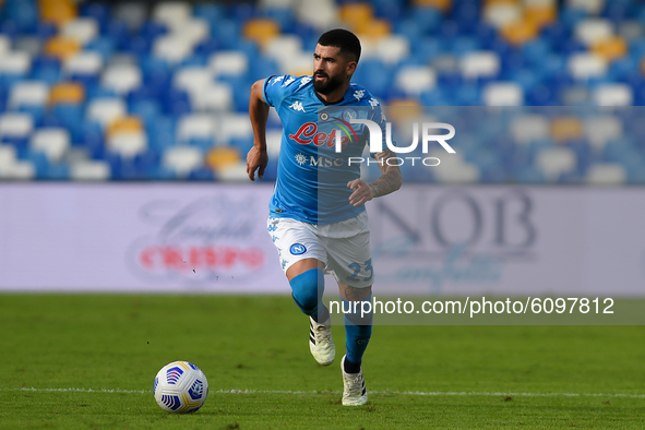 Elseid Hysaj of SSC Napoli during the Serie A match between SSC Napoli and Atalanta BC at Stadio San Paolo Naples Italy on 17 Ottobre 2020. 