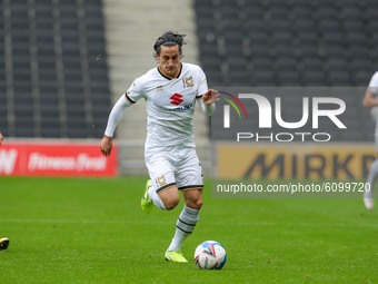 Milton Keynes Dons George Williams during the first half of the Sky Bet League One match between MK Dons and Gillingham at Stadium MK, Milto...