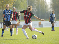 Valentina Giacinti of AC Milan scores his goal during the Women Serie A match between AC Milan and FC Internazionale at Centro Sportivo Vism...