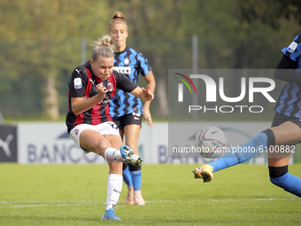 Dominika Conc of AC Milan scores his goal during the Women Serie A match between AC Milan and FC Internazionale at Centro Sportivo Vismara o...