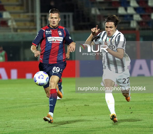 Federico Chiesa of  Juventus Fc during the Serie A match between Fc Crotone and Juventus Fc on October 17, 2020 stadium "Ezio Scida" in Crot...