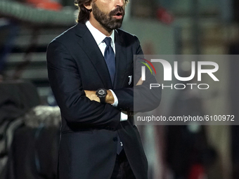 Andrea Pirlo head coach of  Juventus Fc during the Serie A match between Fc Crotone and Juventus Fc on October 17, 2020 stadium "Ezio Scida"...