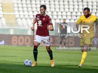 Lyanco of Torino FC during the Serie A football match between Torino FC and Cagliari Calcio at Olympic Grande Torino Stadium on October 18,...