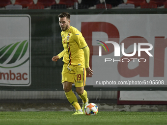Denis Harut of Romania in action during the soccer match between Romania U21 and Malta U21 of the Qualifying Round for the European Under-21...