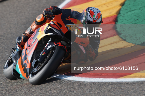 Pol Espargaro (44) of Spain and Red Bull KTM Factory Racing KTM during the MotoGP of Aragon at Motorland Aragon Circuit on October 18, 2020...