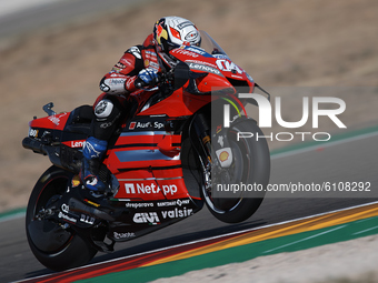Andrea Dovizioso (4) of Italy and Ducati Teamduring the MotoGP of Aragon at Motorland Aragon Circuit on October 18, 2020 in Alcaniz, Spain....