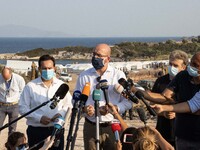 President of the EU Council makes a stand up statement, as he talks to the press and international media. The president of the European Coun...