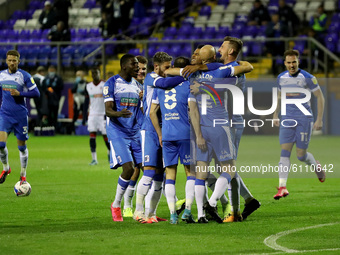  Barrow celebrate after Mike Jones their second goal during the Sky Bet League 2 match between Barrow and Bolton Wanderers at the Holker Str...