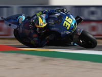 Joan Mir (36) of Spain and Team Suzuki Ecstar during the qualifying for the MotoGP of Teruel at Motorland Aragon Circuit on October 24, 2020...