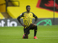 Ismaila Sarr of Watford   during the Sky Bet Championship match between Watford and Bournemouth at Vicarage Road, Watford on Saturday 24th O...