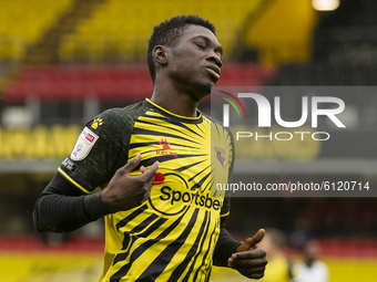 Ismaila Sarr of Watford during the Sky Bet Championship match between Watford and Bournemouth at Vicarage Road, Watford on Saturday 24th Oct...