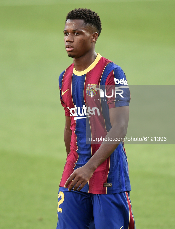 Ansu Fati during the match between FC Barcelona and Real Madrid CF, corresponding to the week 7 of the Liga Santander, played at the Camp No...