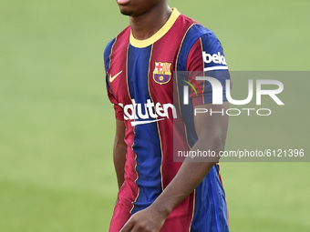 Ansu Fati during the match between FC Barcelona and Real Madrid CF, corresponding to the week 7 of the Liga Santander, played at the Camp No...