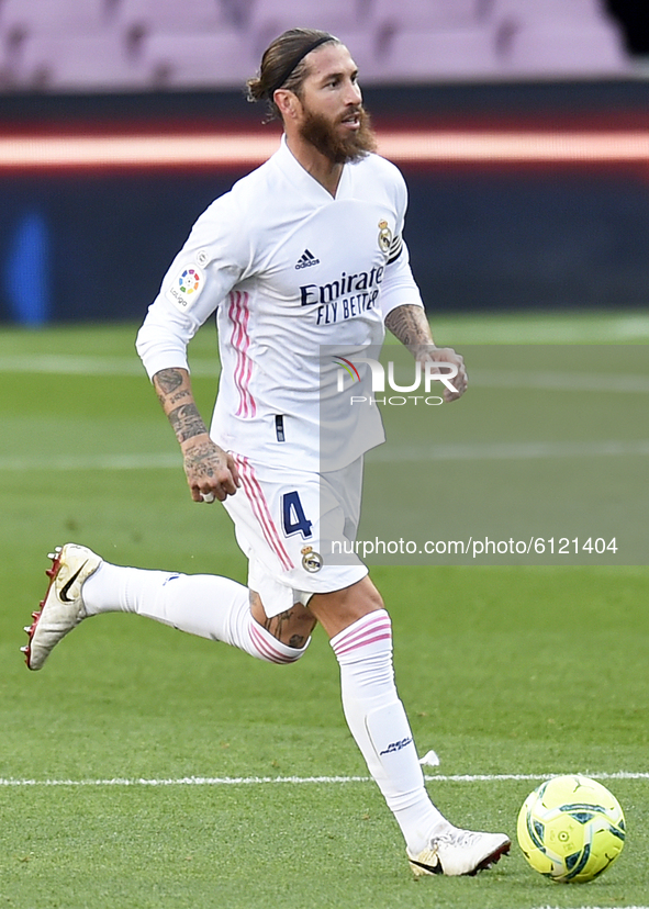 Sergio Ramos during the match between FC Barcelona and Real Madrid CF, corresponding to the week 7 of the Liga Santander, played at the Camp...