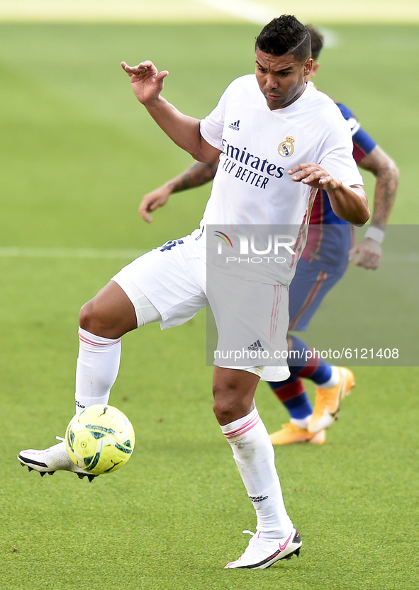 Carlos Casemiro during the match between FC Barcelona and Real Madrid CF, corresponding to the week 7 of the Liga Santander, played at the C...