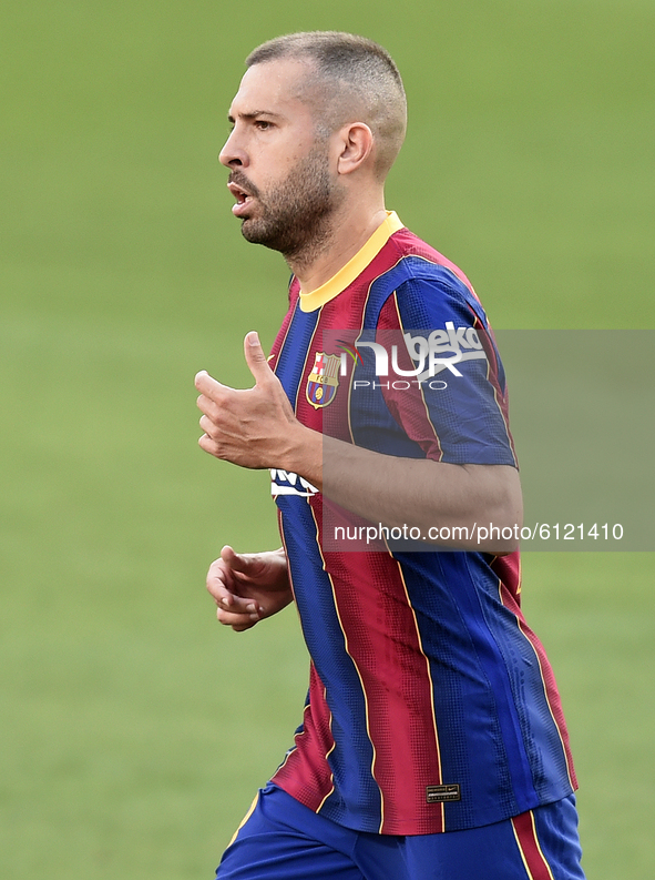 Jordi Alba during the match between FC Barcelona and Real Madrid CF, corresponding to the week 7 of the Liga Santander, played at the Camp N...